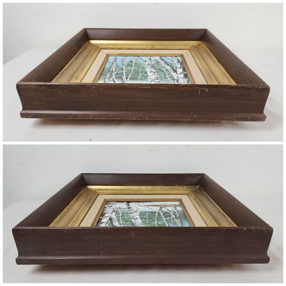 Birch Tree Oil Painting Northwoods Snowy Forest Winter Woods Aspen Pine Fir Snow - Picture 10 of 12